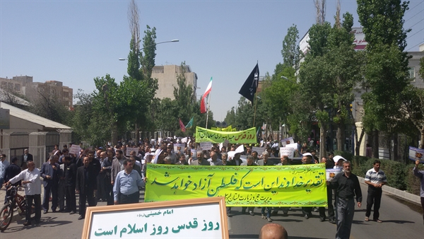 حضور پرشور کارکنان و کارگزاران حج و زیارت استان اردبیل در راهپیمایی روز قدس